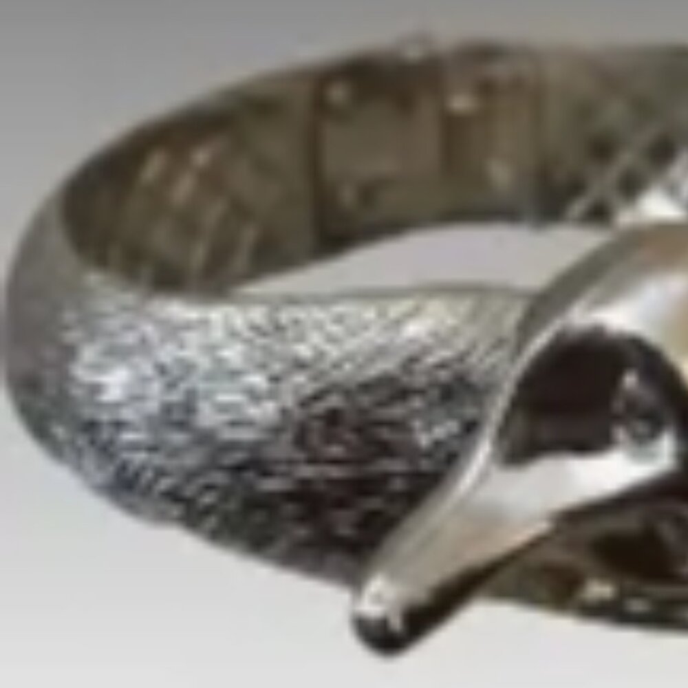 Vintage Castlecliff Silver Plated Fox Clamper Cuff Bracelet Vintage Hinged Fox - Picture 3 of 7